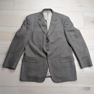 Tallia Uomo Sierra Blazer Sport Coat Mens 44R Wool Silk Nylon Brown Tweed Jacket